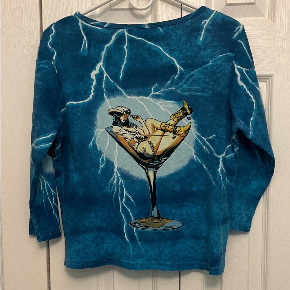 Don’t mess with Texas Blue Graphic Women's Top large - Picture 5 of 5